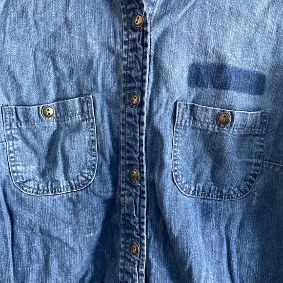 Forever 21 denim button up shirt size L - Picture 2 of 9